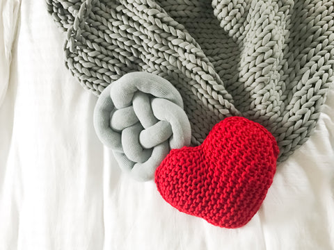 Chunky Knit Valentine's Cushion
