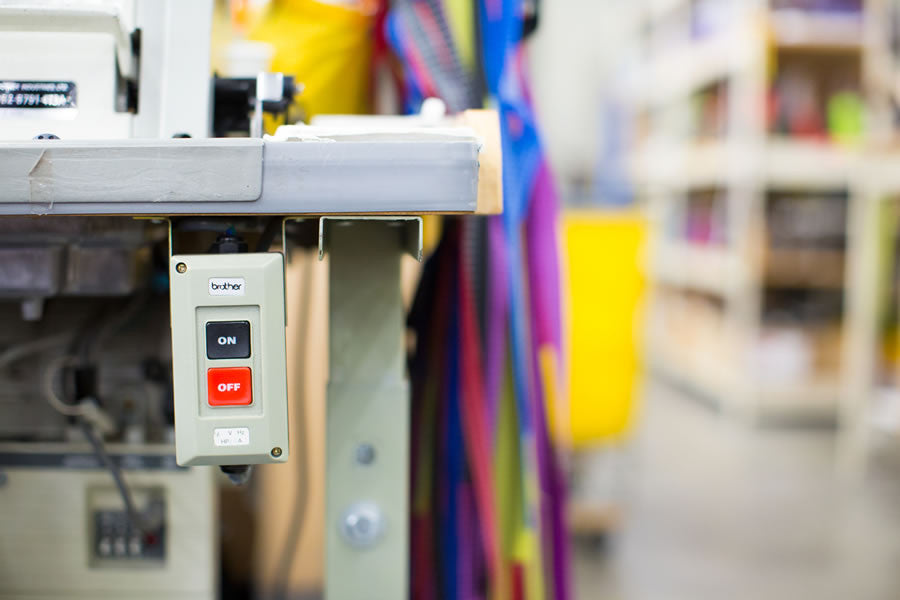 Power switch on a sewing machine