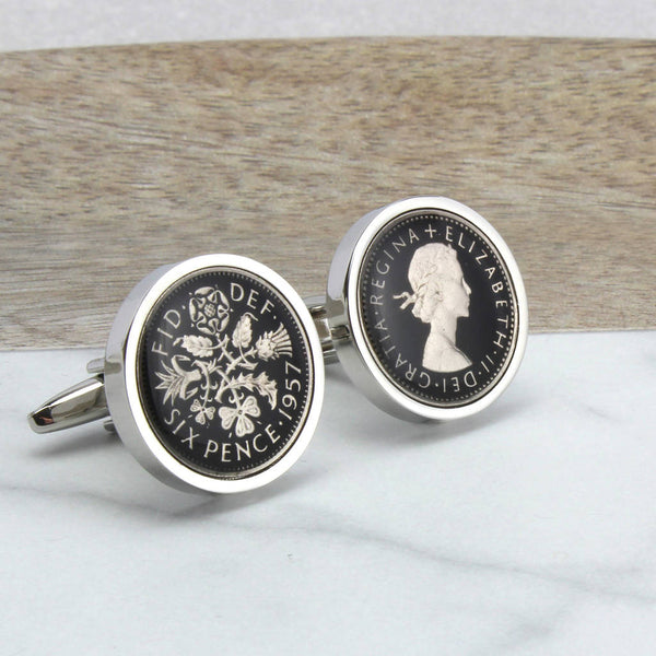 1960 Sixpence Coin Cufflinks Mens 60th Birthday Gift HT 2020 