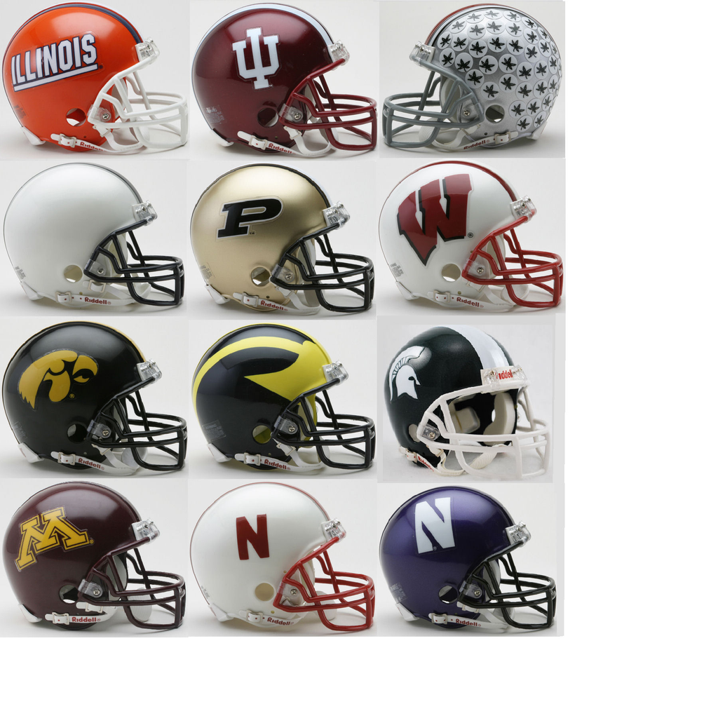 mini big ten football helmets