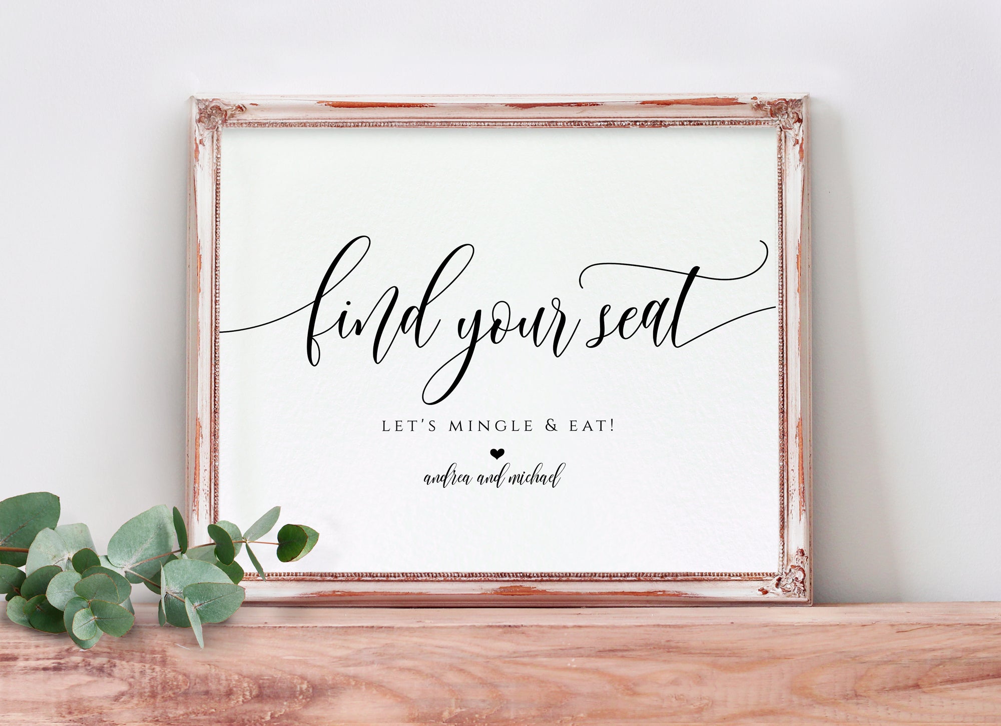 Find Your Seat Wedding Sign Template Flair Calligraphy Templett 8x Karma K Weddings 1936