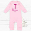 Personalized Bodysuit - Light Pink Long Sleeve<br> Name and Initial