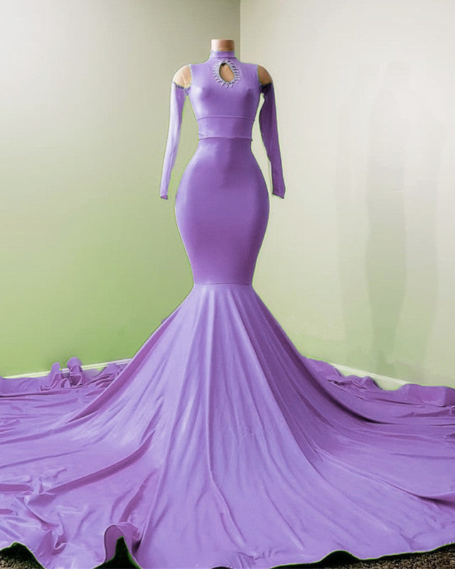purple mermaid wedding dress