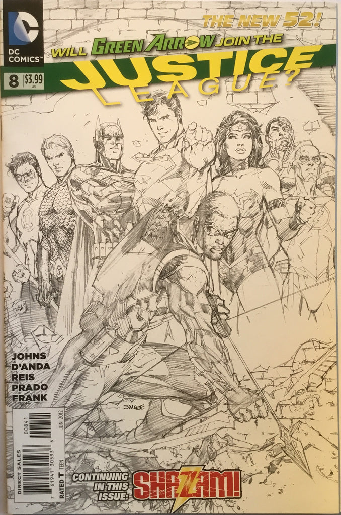 JUSTICE LEAGUE # 8 (THE NEW 52) JIM LEE 1:200 SKETCH VARIANT - Comics 'R' Us