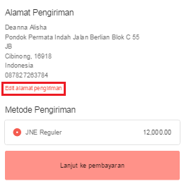 Periksa Alamat dan Metode Pengiriman