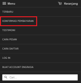 Menu Konfirmasi Pembayaran