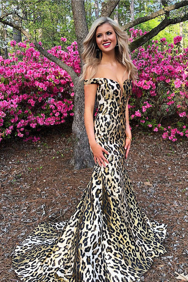 leopard prom dress