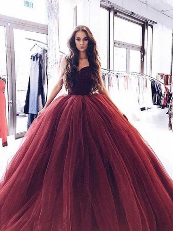 burgundy princess dress