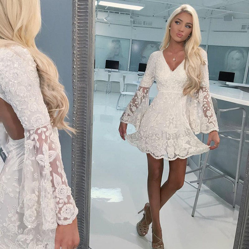 white lace dresses with sleeves
