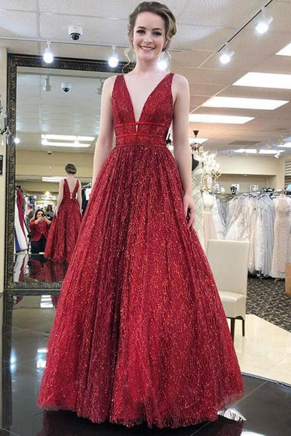 red aline prom dress