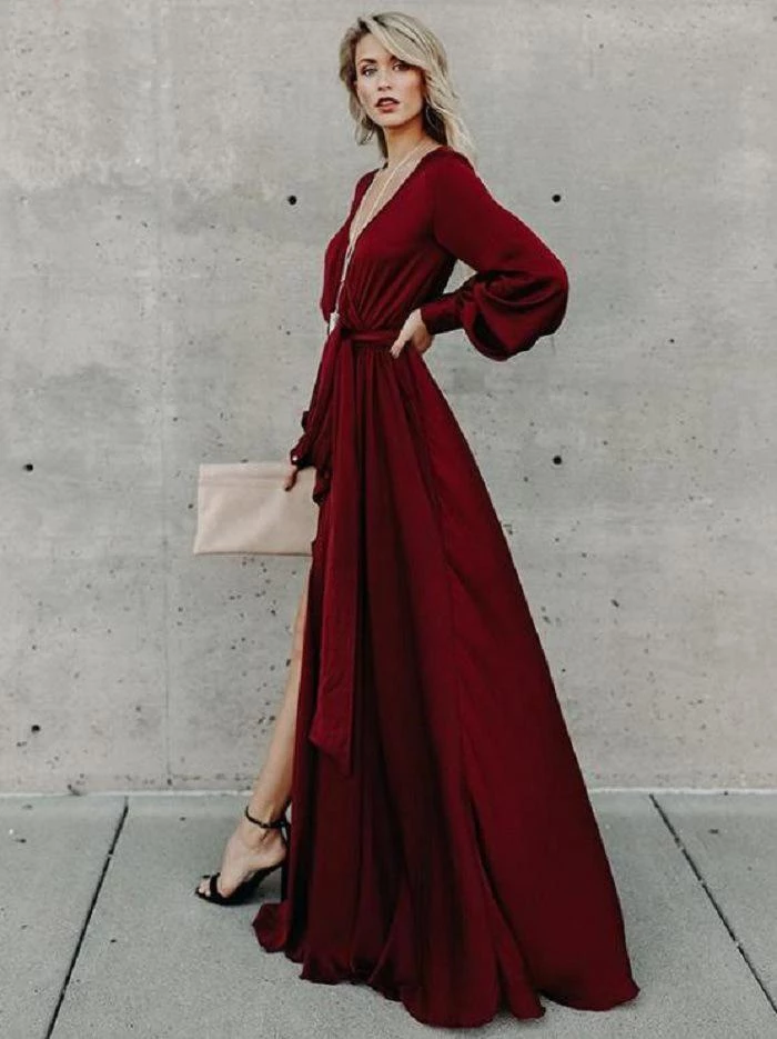 simple long sleeve gown