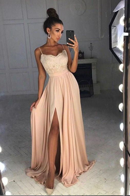 formal dress spaghetti straps