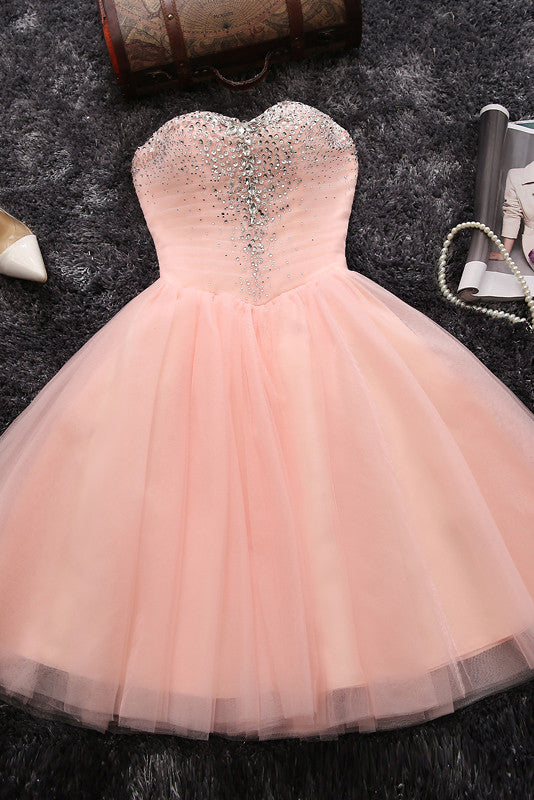 short pink grad dresses