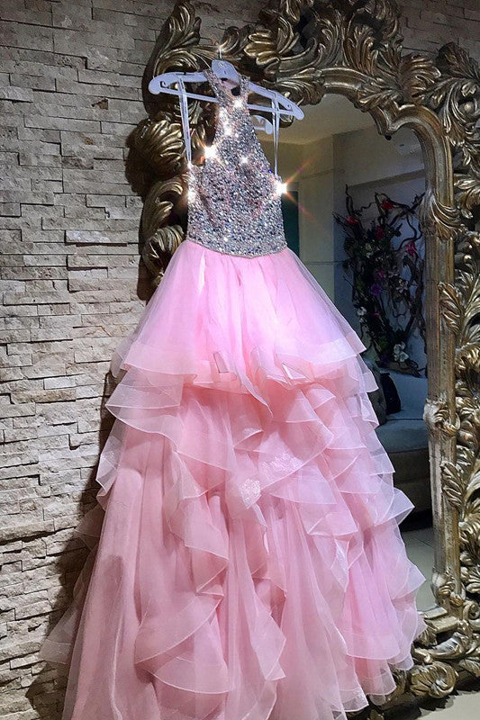 pretty pink prom dresses