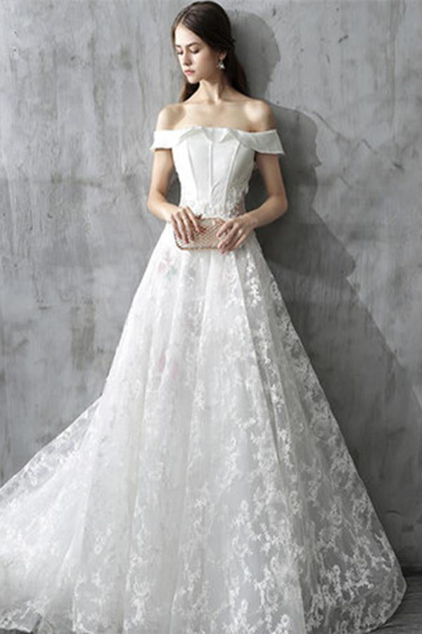 princess white wedding dress