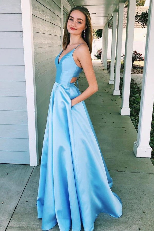 light blue dress a line