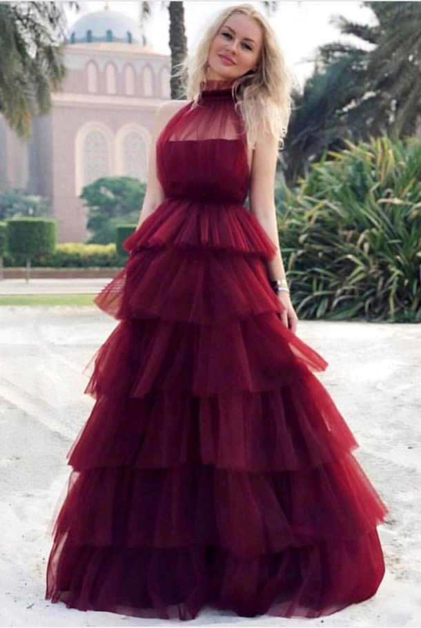 long elegant burgundy dresses