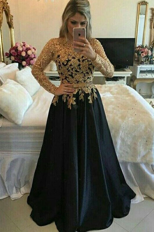 long black gold dress