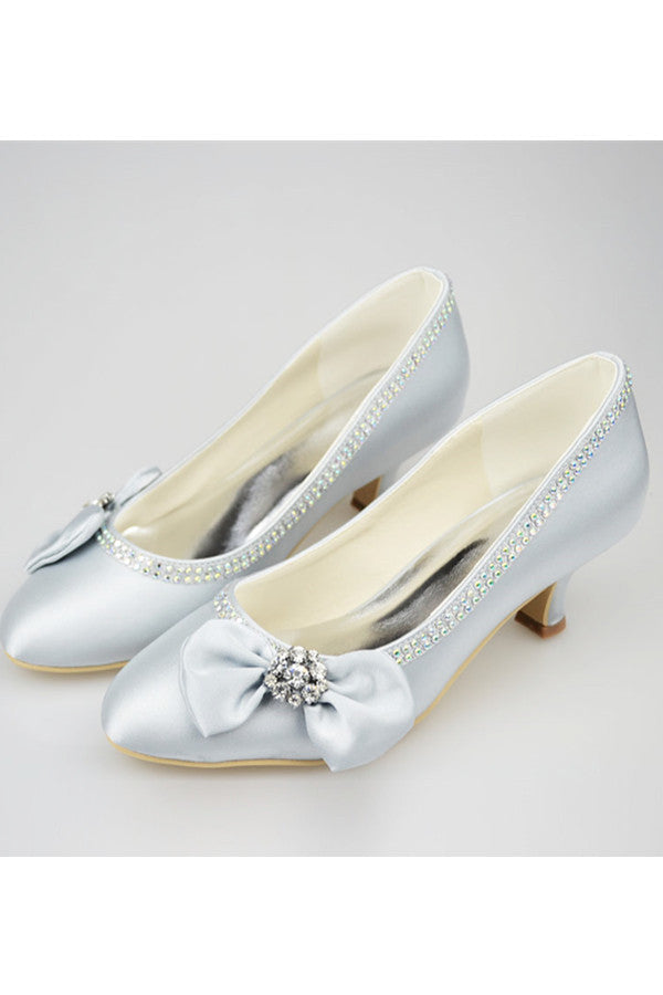silver low heels for prom