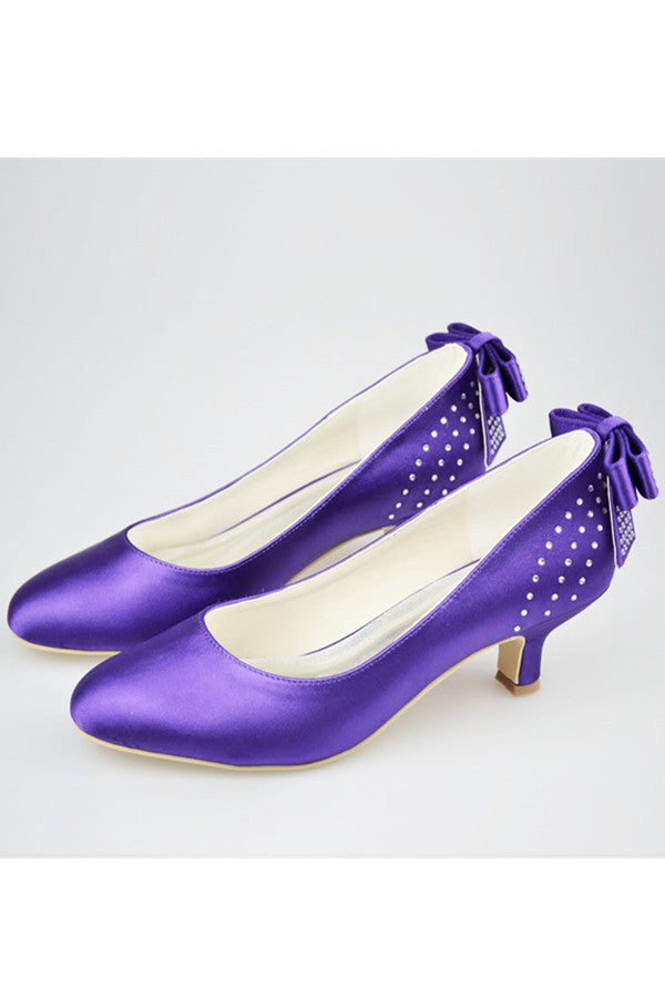 purple low heel shoes