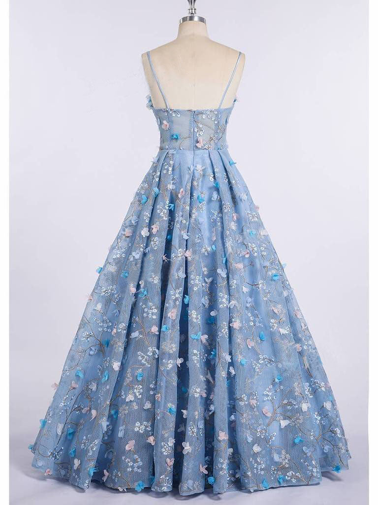 blue prom dress ball gown