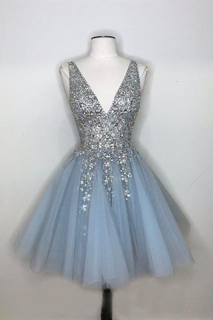 short blue sparkly dress