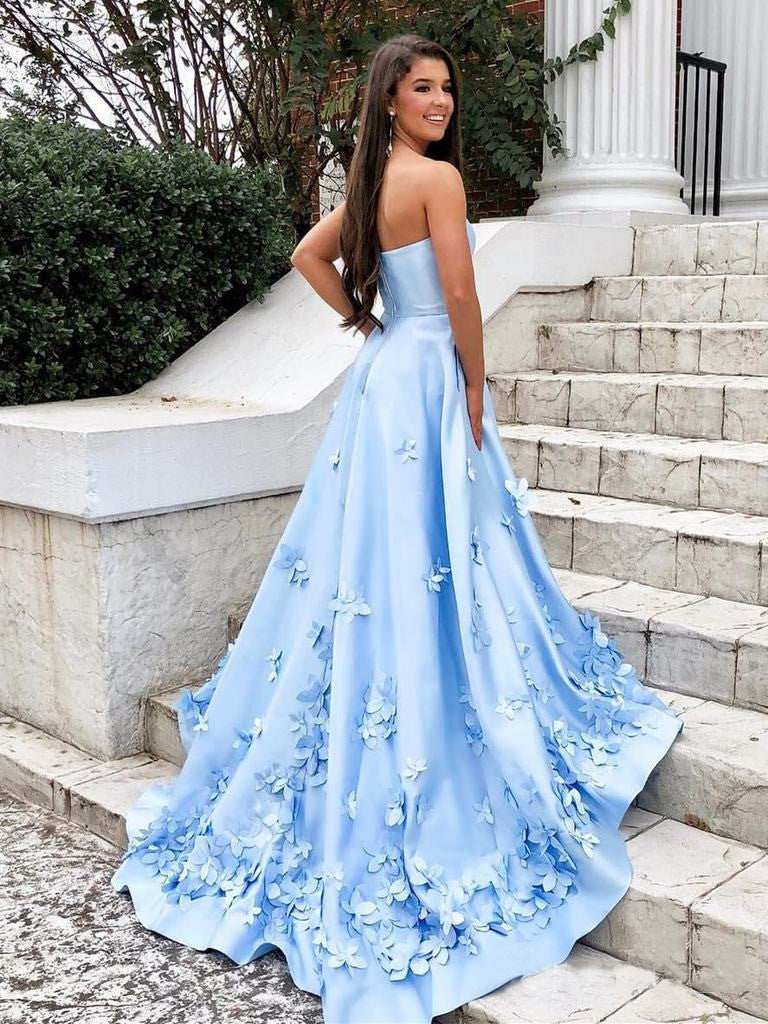 blue cheap prom dresses