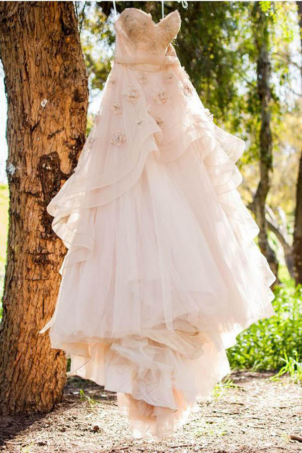 vintage pink wedding dress