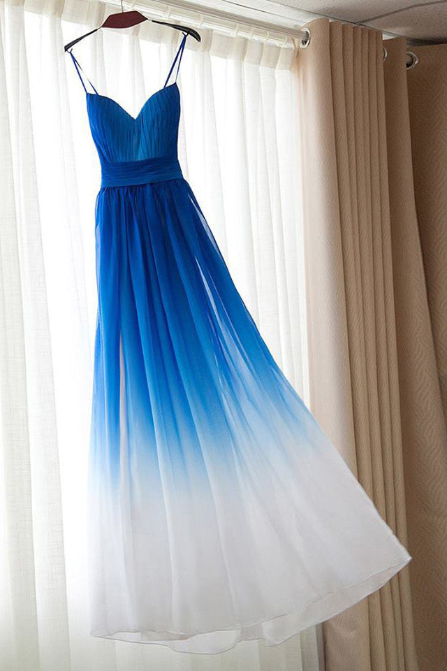 royal blue ombre bridesmaid dress