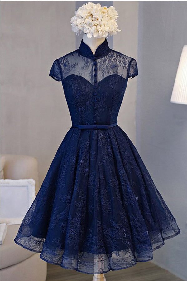 navy blue mid length dress