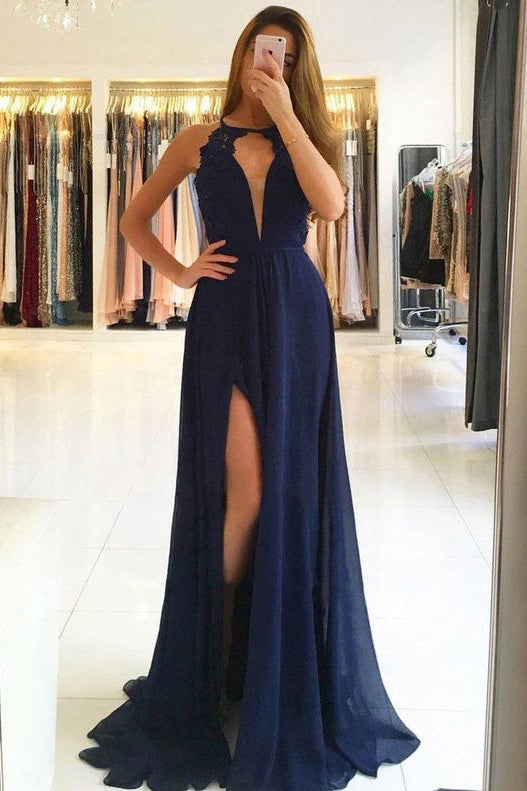 navy blue prom outfit