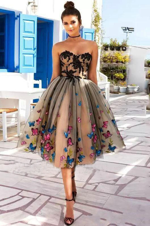knee length ball gown