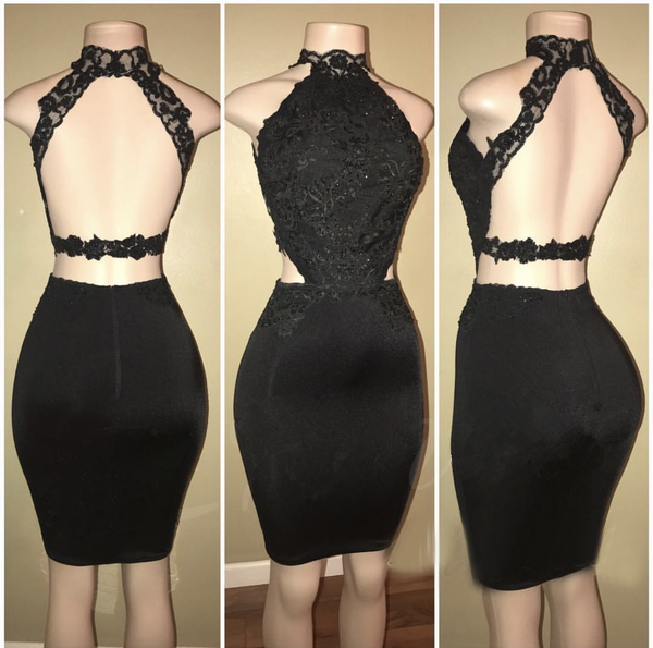 tight black prom dress