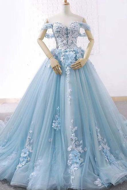 pale blue ball gown