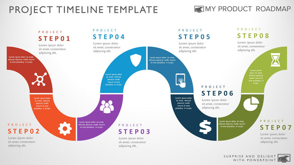 8 Phase Horizontal Graphic Project Timeline Templates Andverticalseparator My Product Roadmap 7878