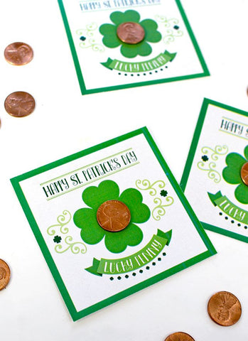 diy printable lucky penny st. patrick's day cards for kids