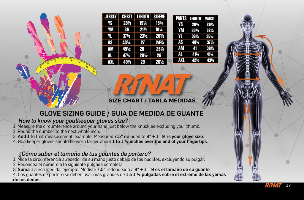 Rinat Sizing Chart