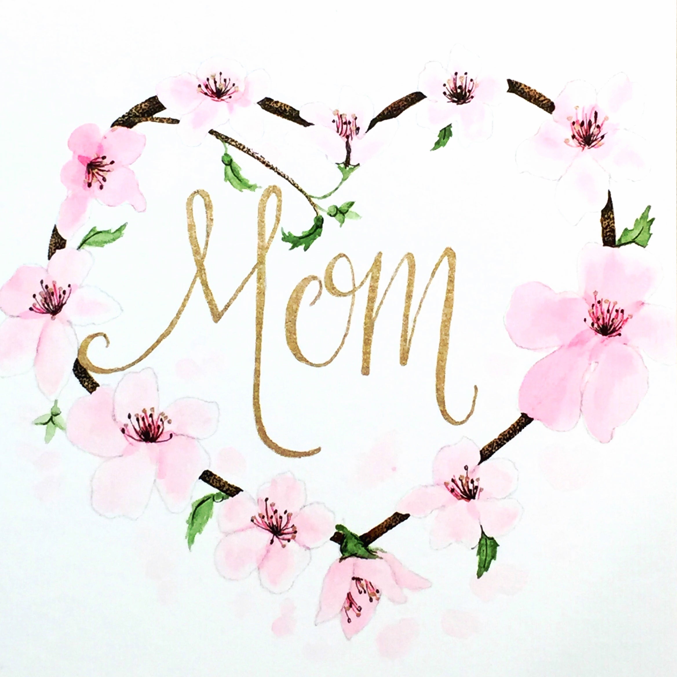 Mothers Day Watercolor Wreath Phylogeny Art