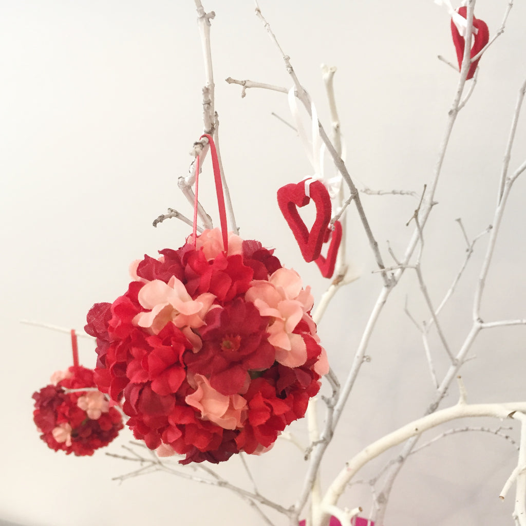 red pomander ornament valentines tree