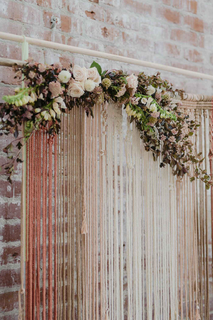 Macrame and floral design Wedding arbor inspiration 