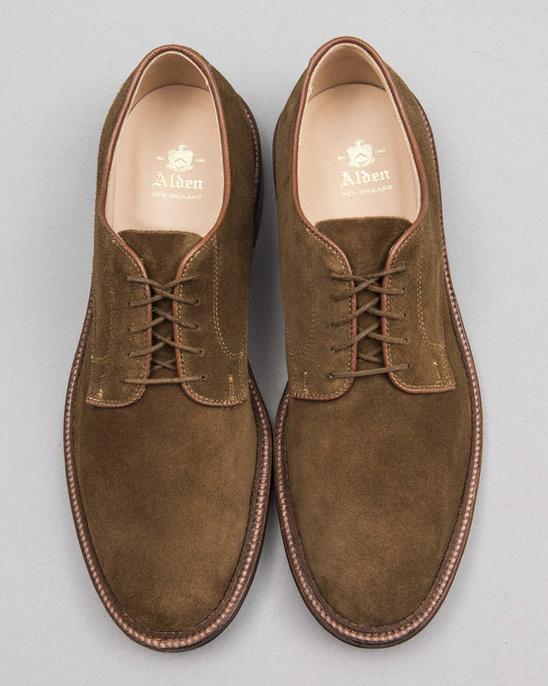 Plain Toe Blucher Unlined Snuff Suede - The Stronghold