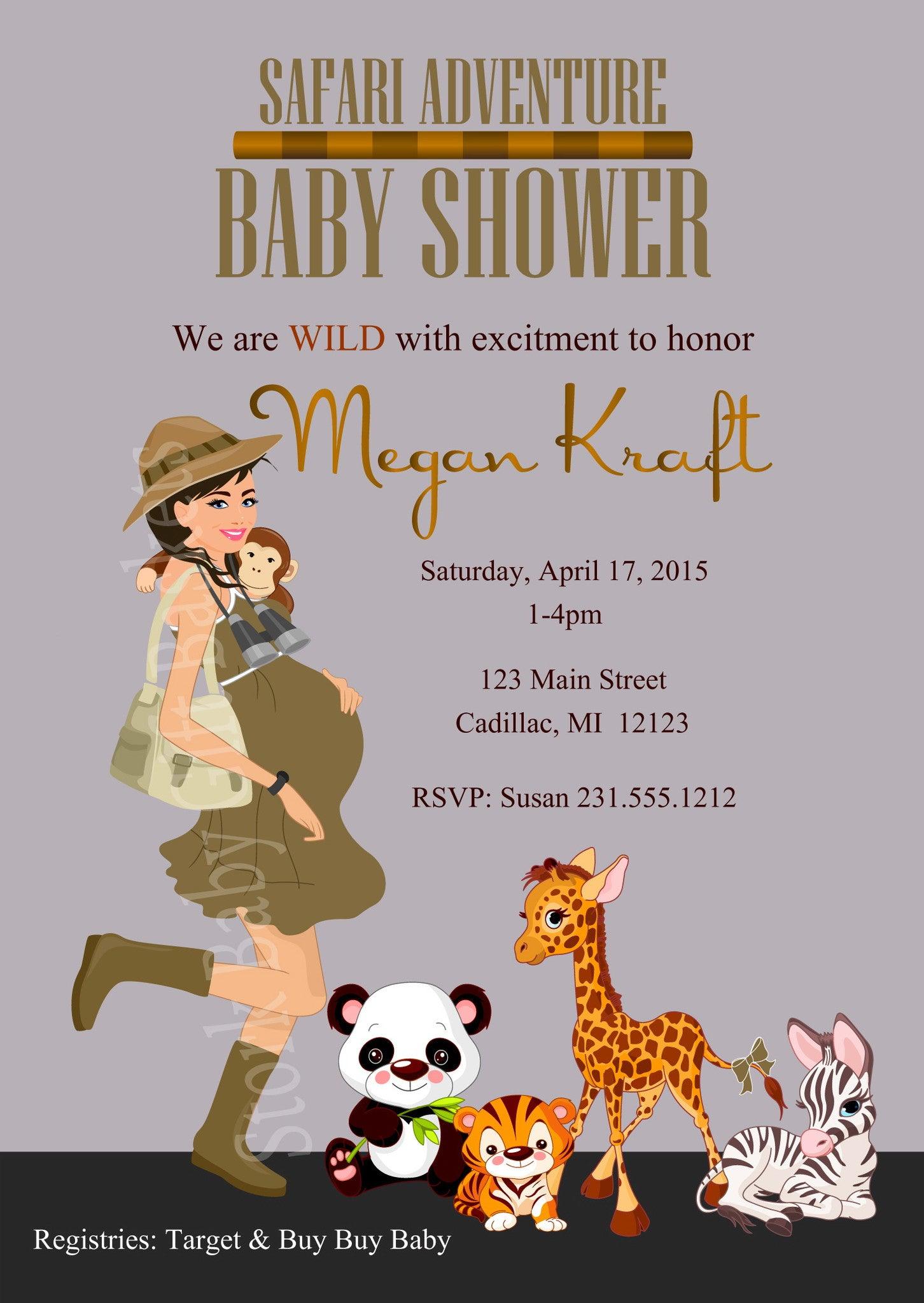 safari baby shower invitations