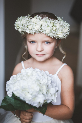 Bridesmaid floral headpiece rustic wedding
