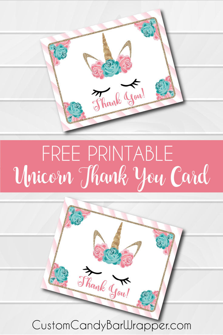 Free Unicorn Thank You Printables