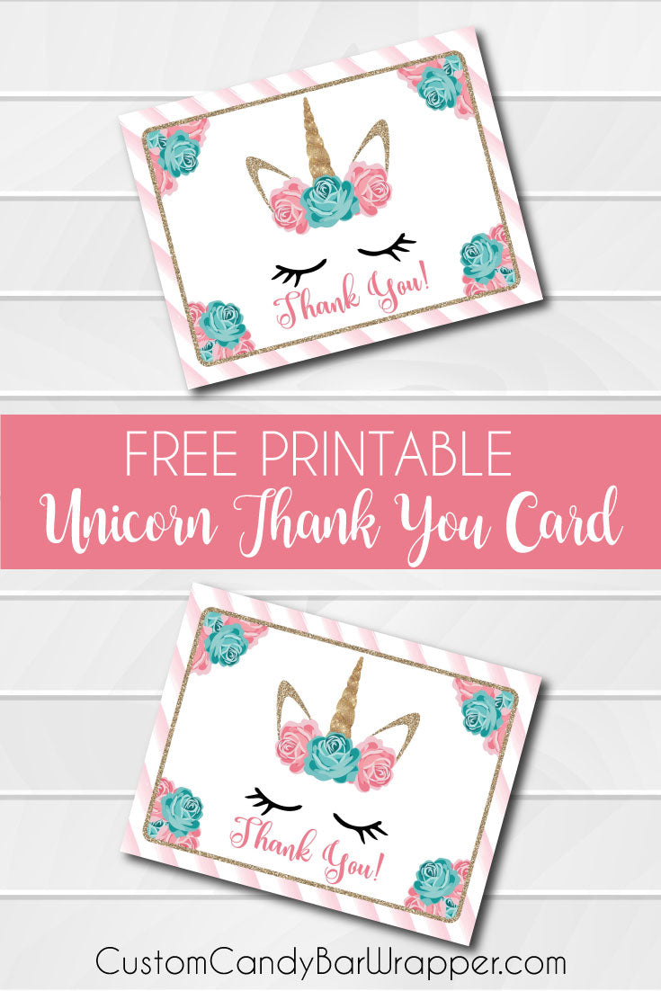 Free Printable Unicorn Thank You Cards - Announce It!