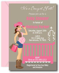 Cowgirl Baby Shower Invitations