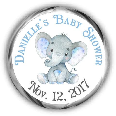 Elephant Baby Shower Kisses Stickers