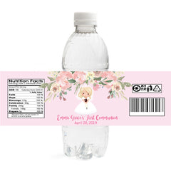 Girl Communion Water Bottle Labels