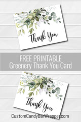Free Printable Greenery Thank You Card