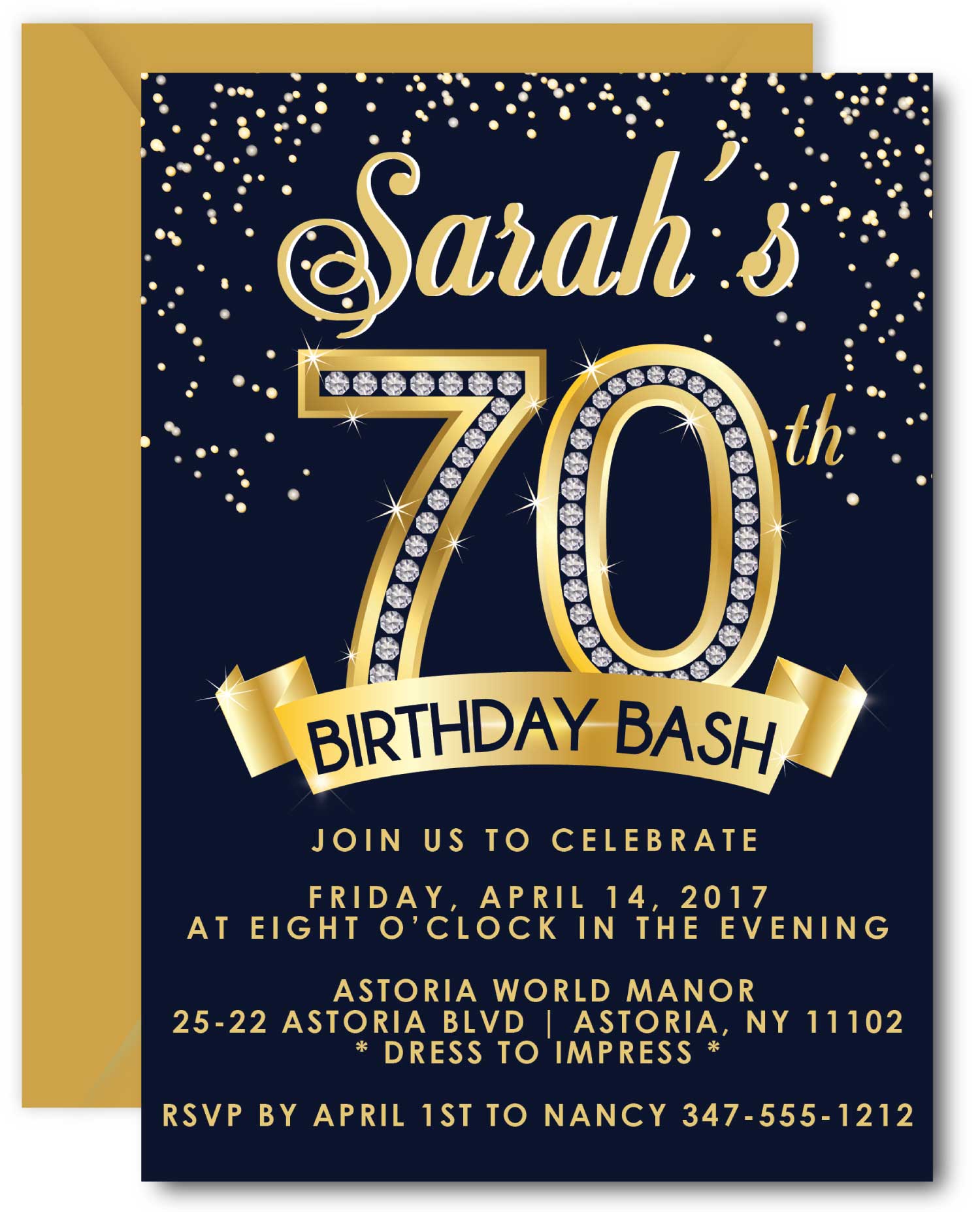 70th Birthday Invite Template Free Download